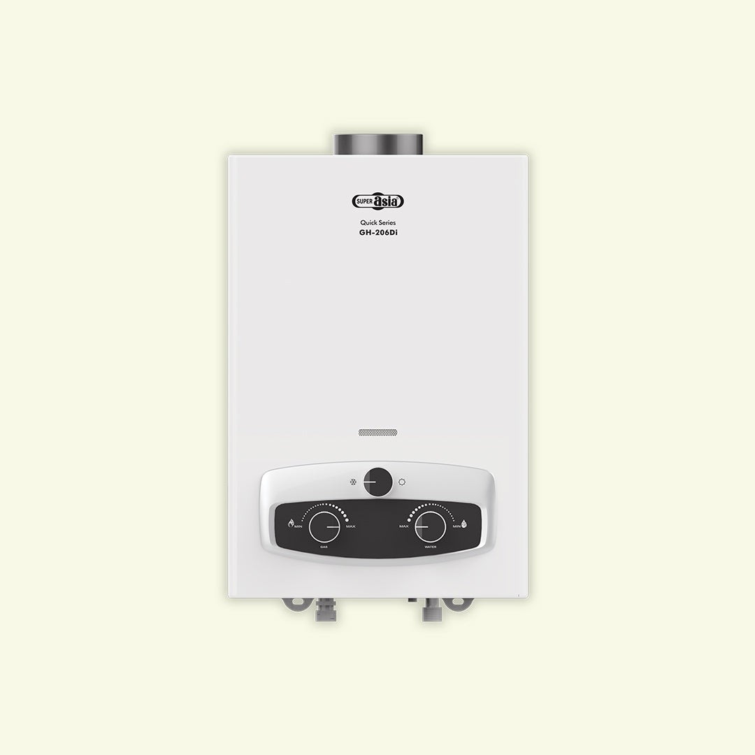 SUPER ASIA GH-206DI Instant Gas Geyser - Dual Ignition, Efficient Hot Water Heater