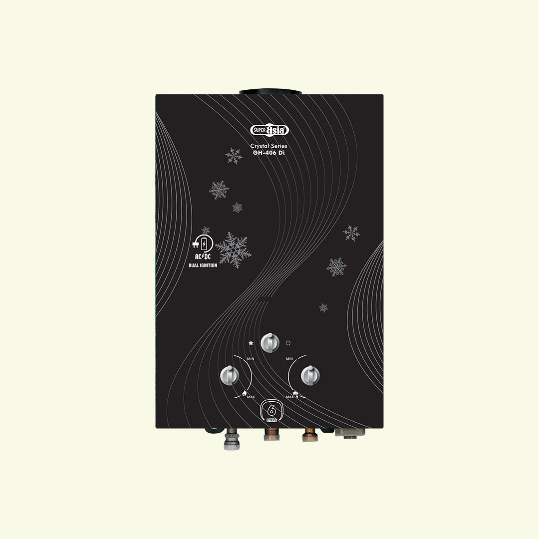 SUPER ASIA GH-406DI NG Instant Gas Geyser - Dual Ignition, Efficient Natural Gas Water Heater
