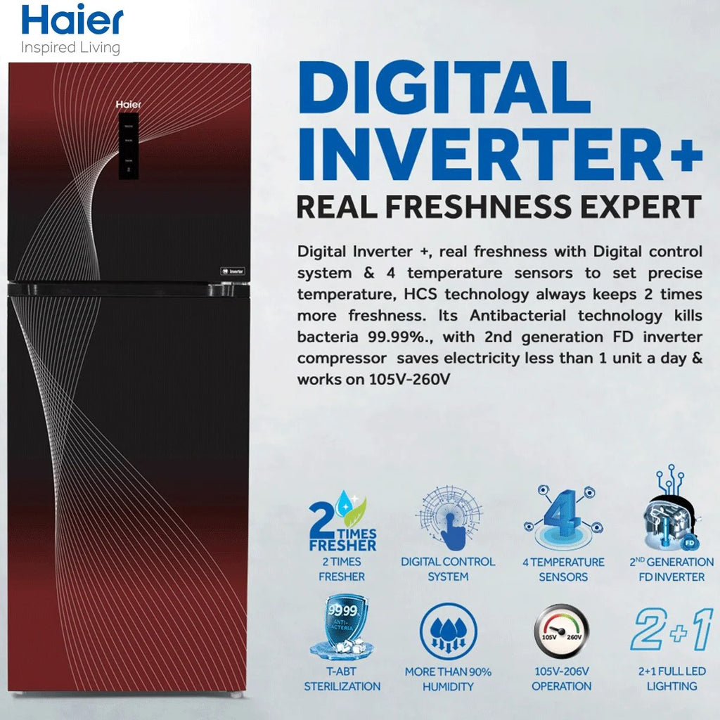 Haier HRF-458 IFGA/IFRA/IFPA Digital Inverter Refrigerator | (16CFT) (GREEN, RED, PURPLE)