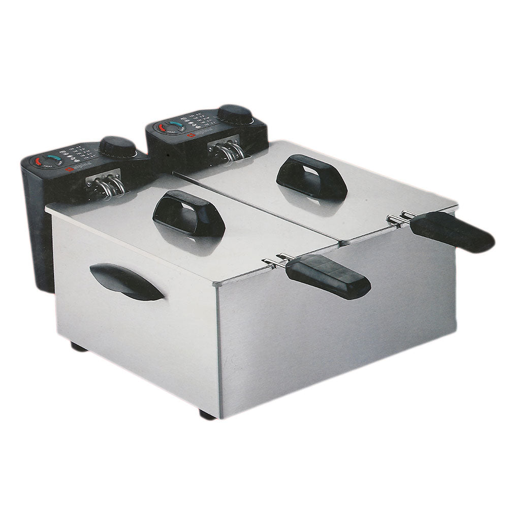 Alpina SF-4008 S.S Deep Fryer - Twin Bowl, 3.5L Capacity, 2000W, Stainless Steel