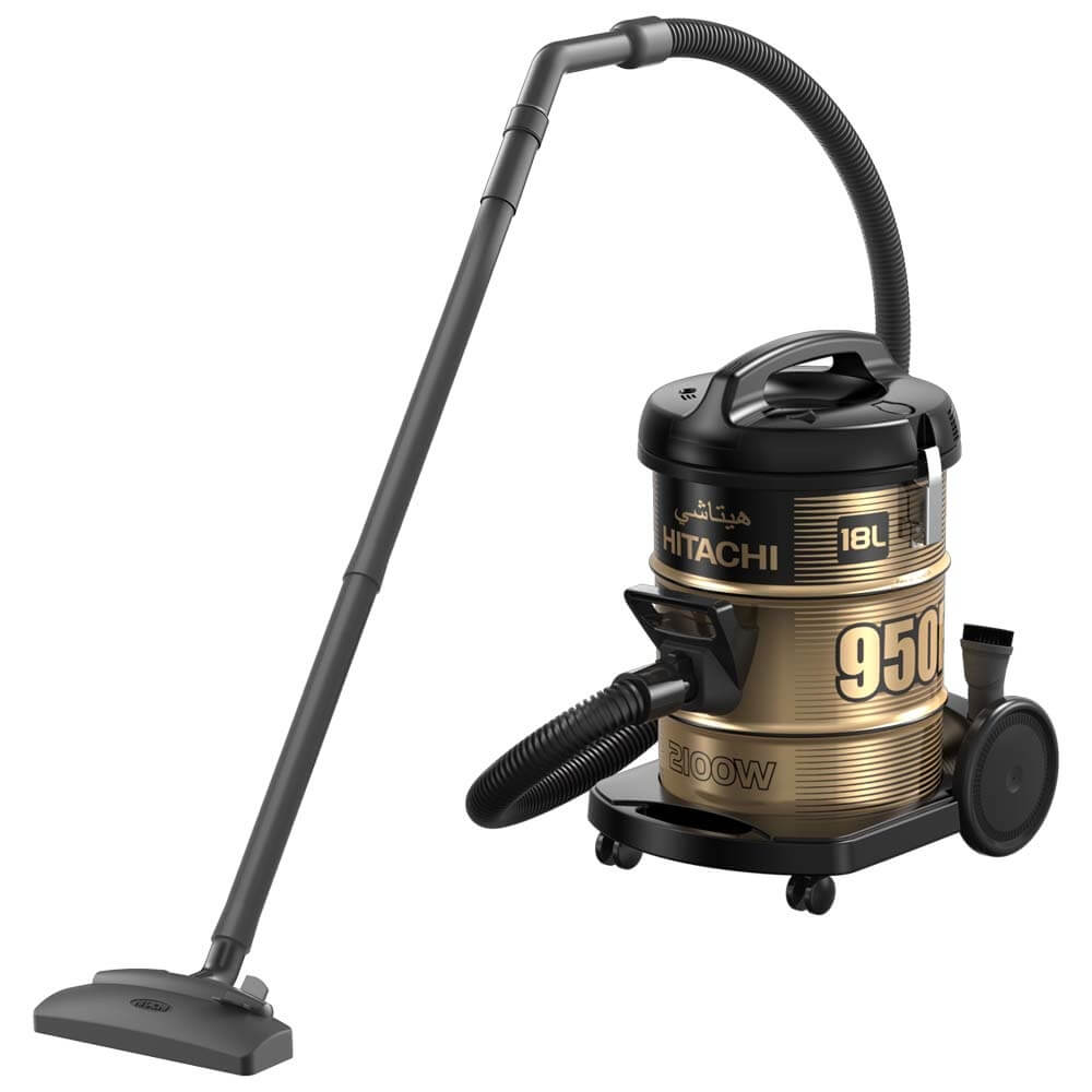 Hitachi Vacuum Cleaner CV-950F - 2100W, 18L Drum Type, High-Power, Heavy-Duty