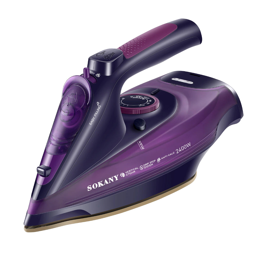 Sokany Steam Iron SK-2085 Purple – High Performance, Quick Heating, and Ergonomic Design for Effortless Ironing