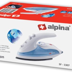 Alpina SF-1307 Travel Iron - 830W Compact Steam Iron for Travel and Home Use