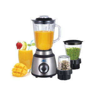 Anex Blender/Grinder 3-in-1 AG-6034SS Glass - Multi-Function Kitchen Appliance with Stainless Steel Blades and Glass Jars